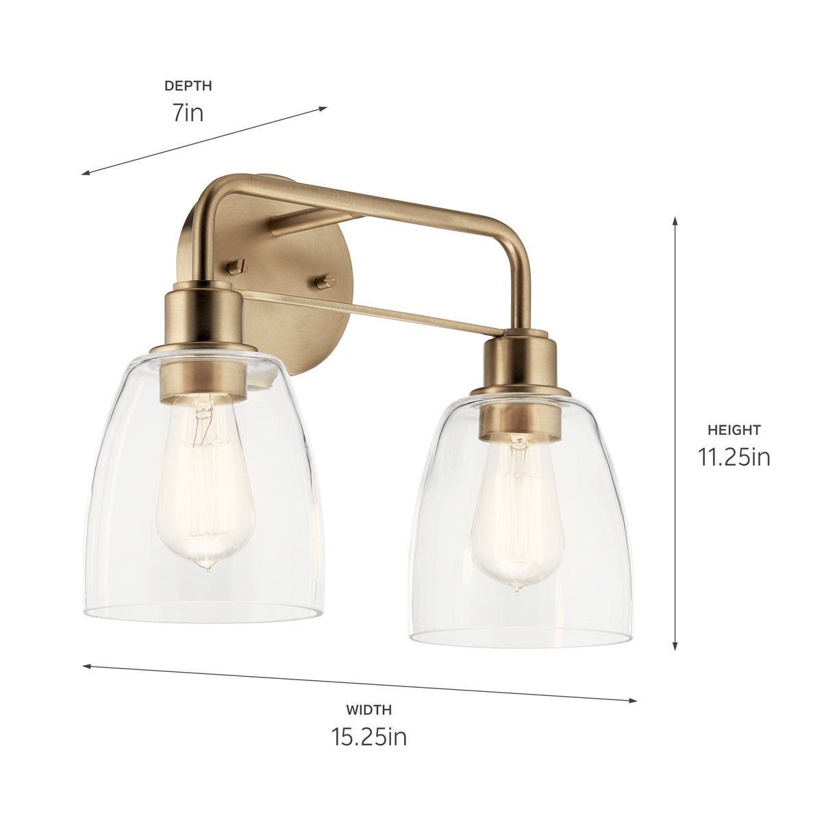 Applique de salle de bain 2 lumières | Meller