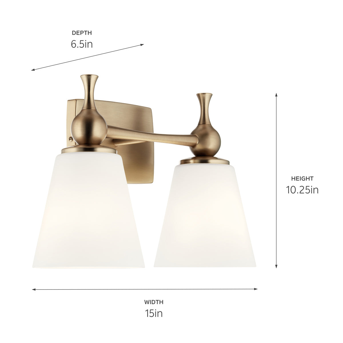 Applique de salle de bain 2 lumières | Cosabella