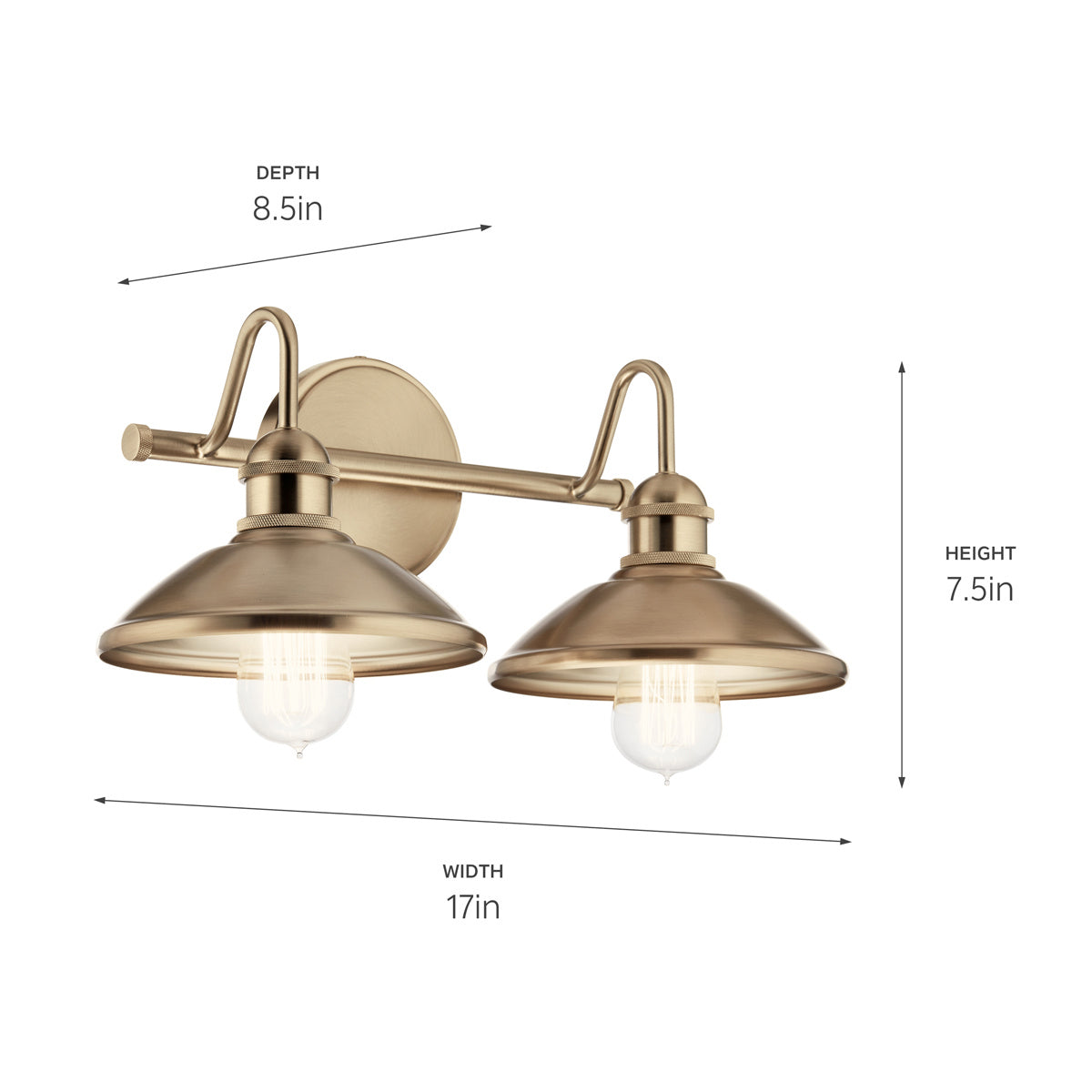 Applique de salle de bain 2 lumières | Clyde