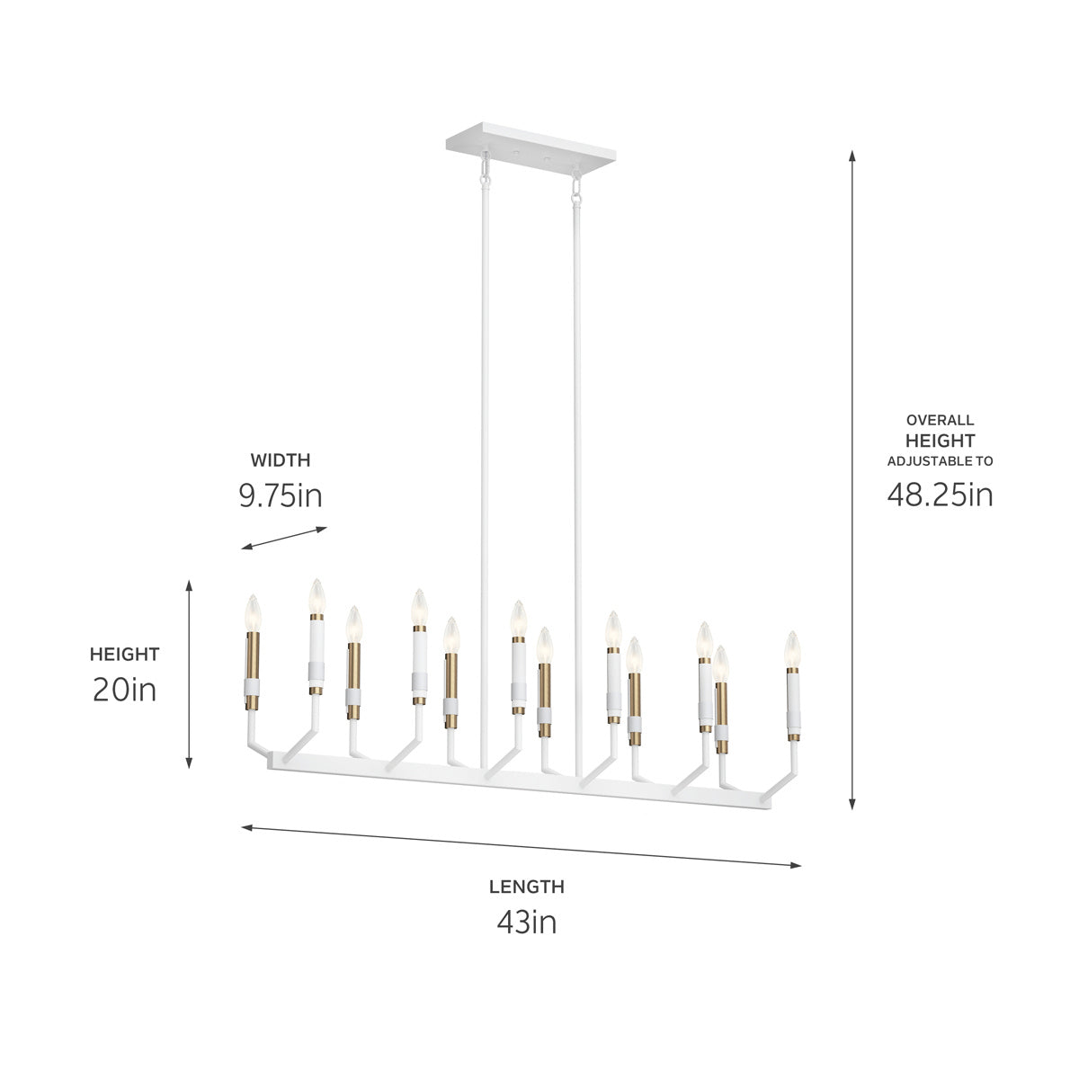 Lustre linéaire 12 lumières | Armand