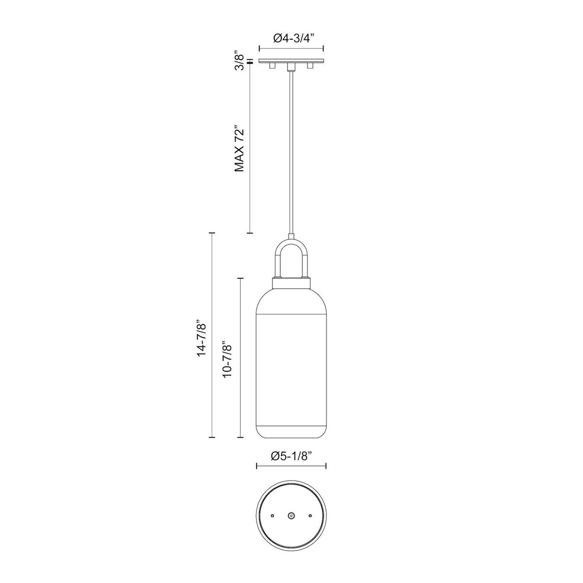 Suspension 1 lumière | Soji