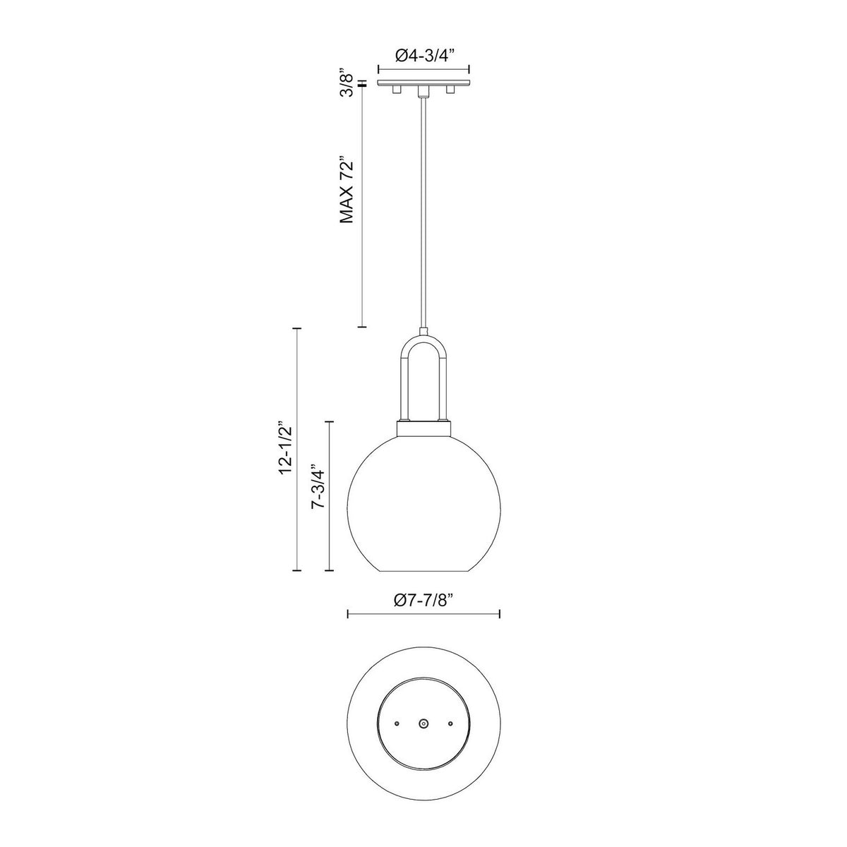 Suspension 1 lumière | Soji