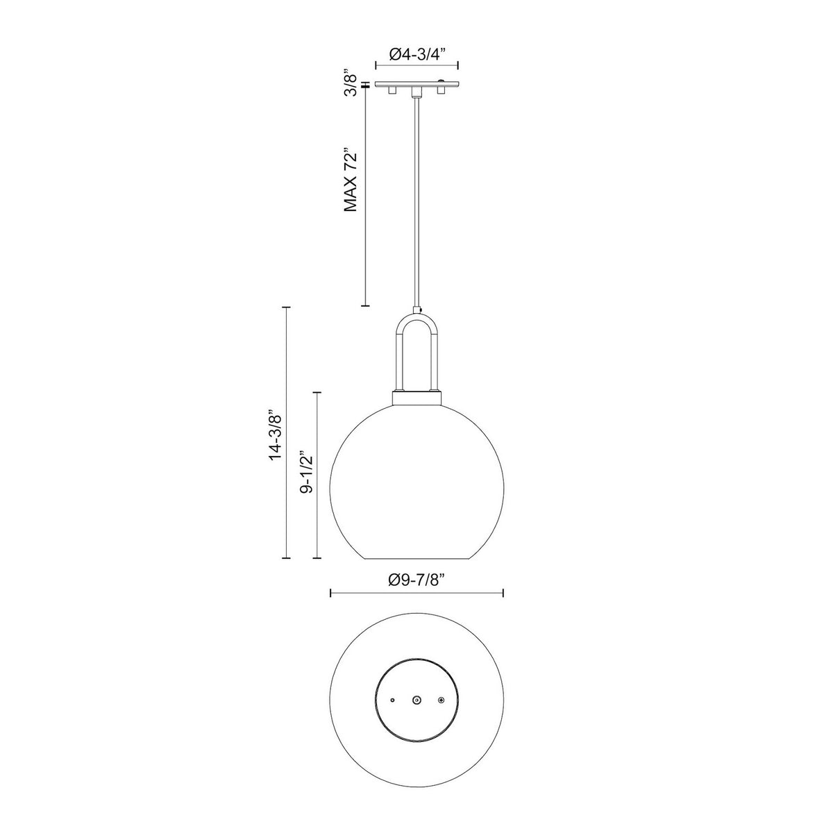 Suspension 1 lumière | Soji