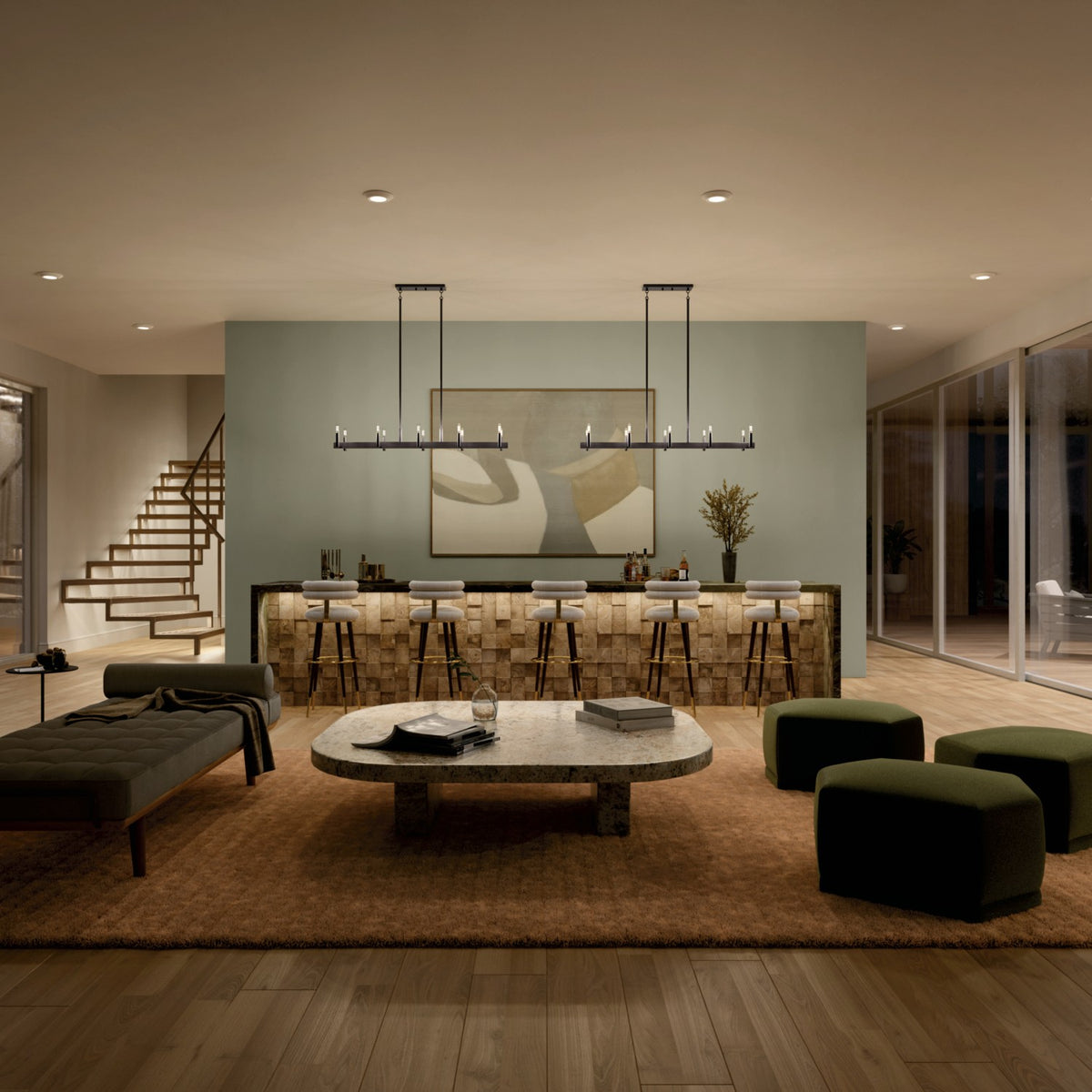 Lustre linéaire 10 lumières | Erzo