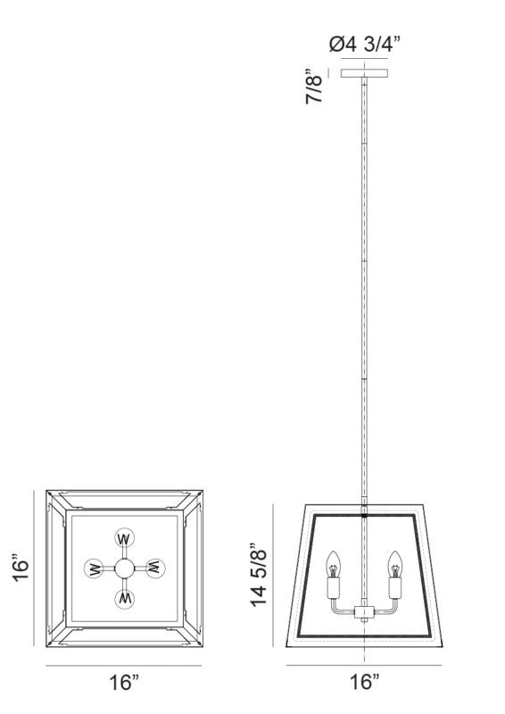 Suspension 4 lumières | ROSALIE