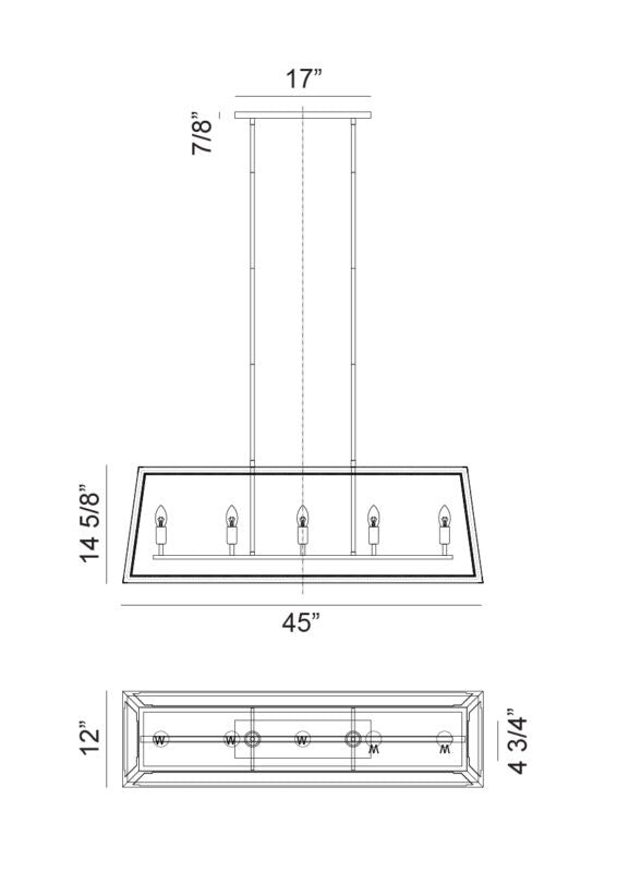 Lustre 5 lumières | ROSALIE