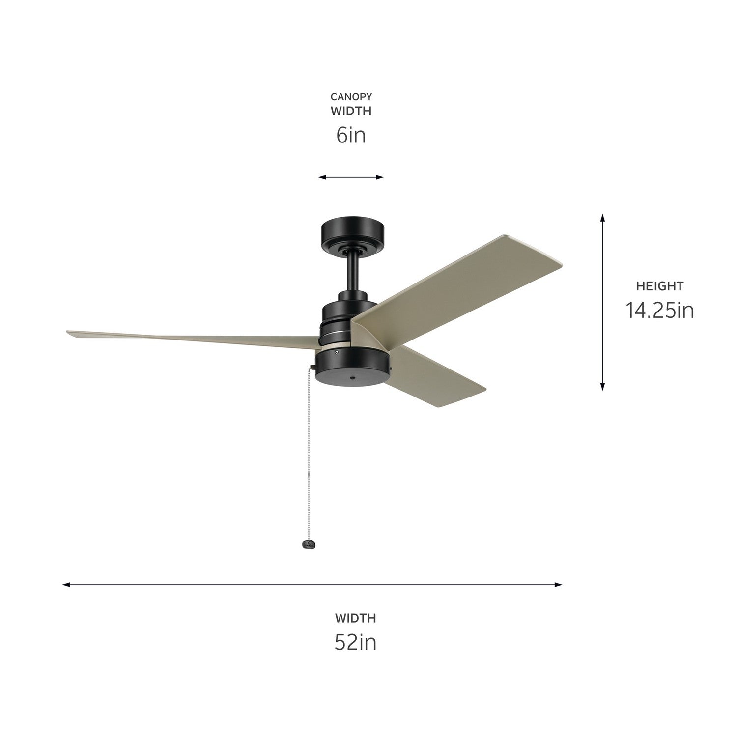 Ventilateur de plafond 52 po | Spyn Lite