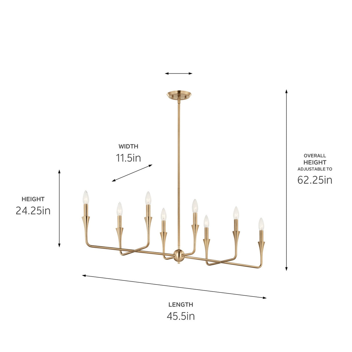 Lustre linéaire 8 lumières | Alvaro