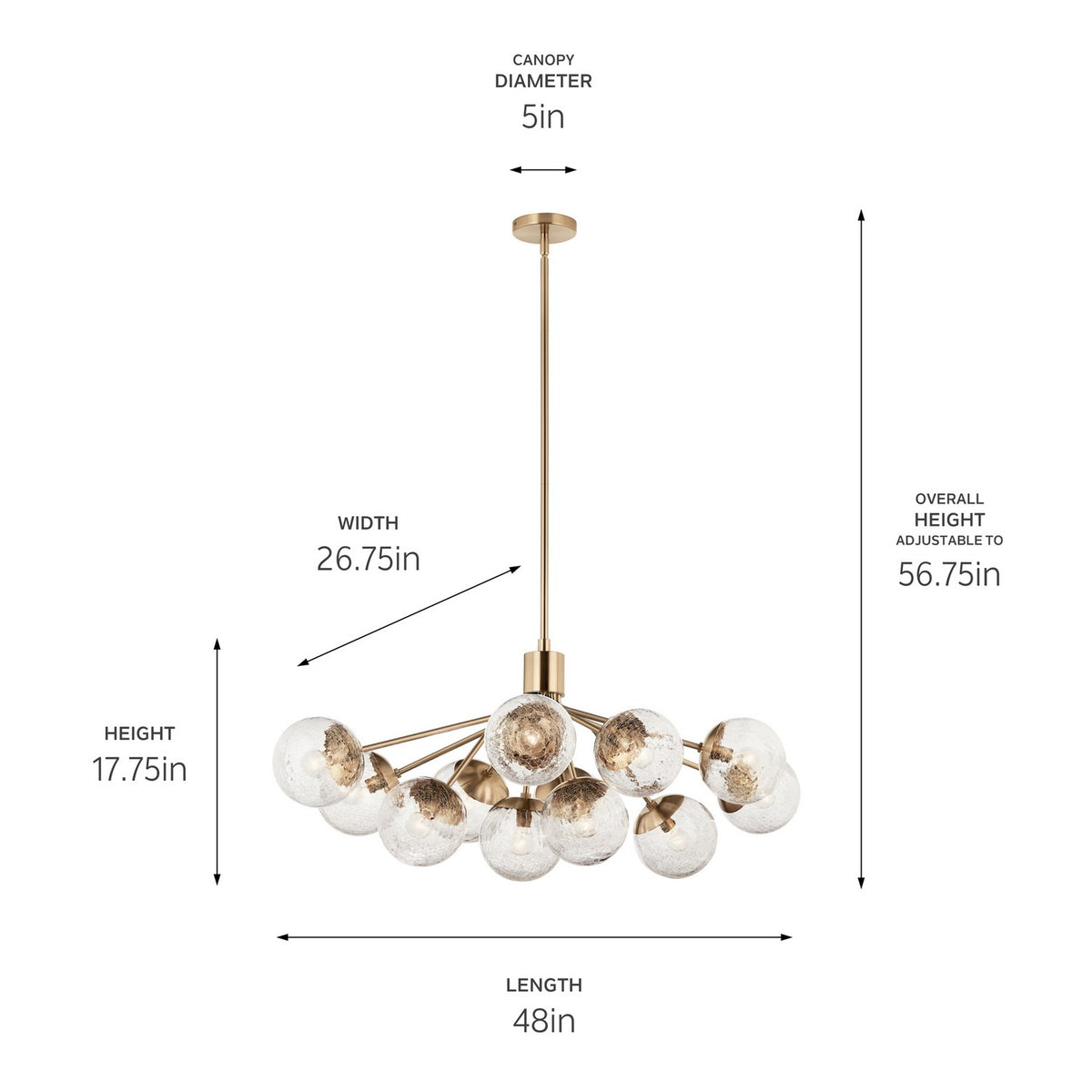 Lustre linéaire convertible 12 lumières | Silvarious