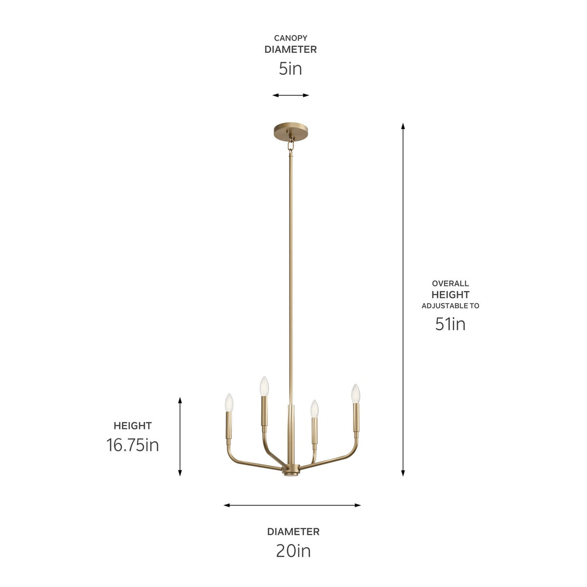 Lustre ou semi-plafonnier 4 lumières | Madden