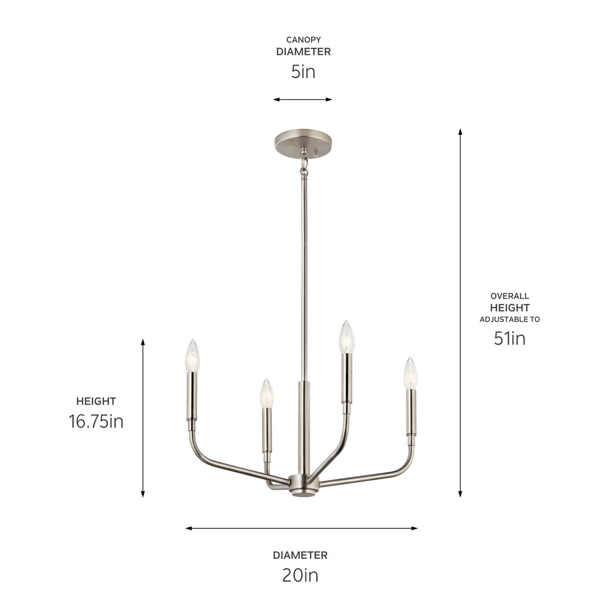 Lustre ou semi-plafonnier 4 lumières | Madden