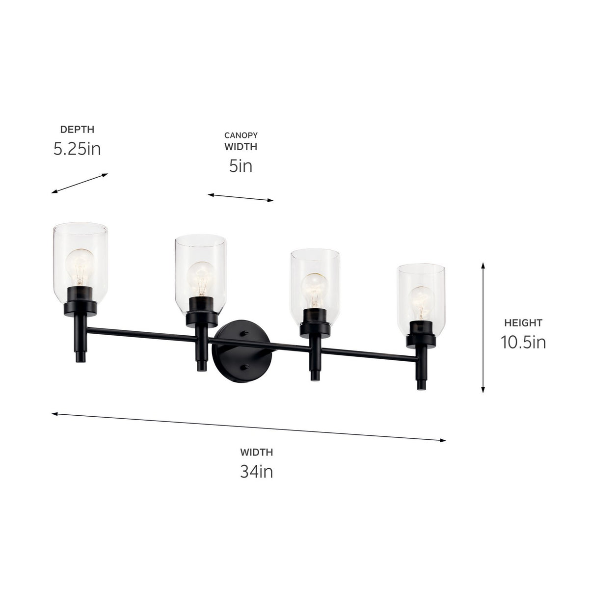Applique de vanité 4 lumières | Madden