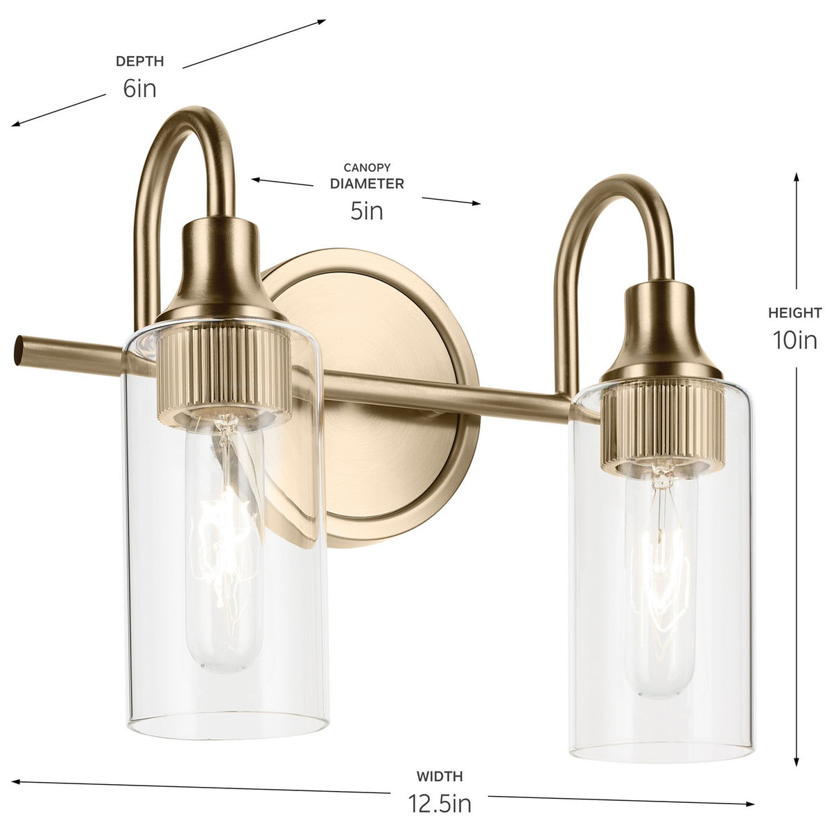 Applique de salle de bain 2 lumières | Kavi