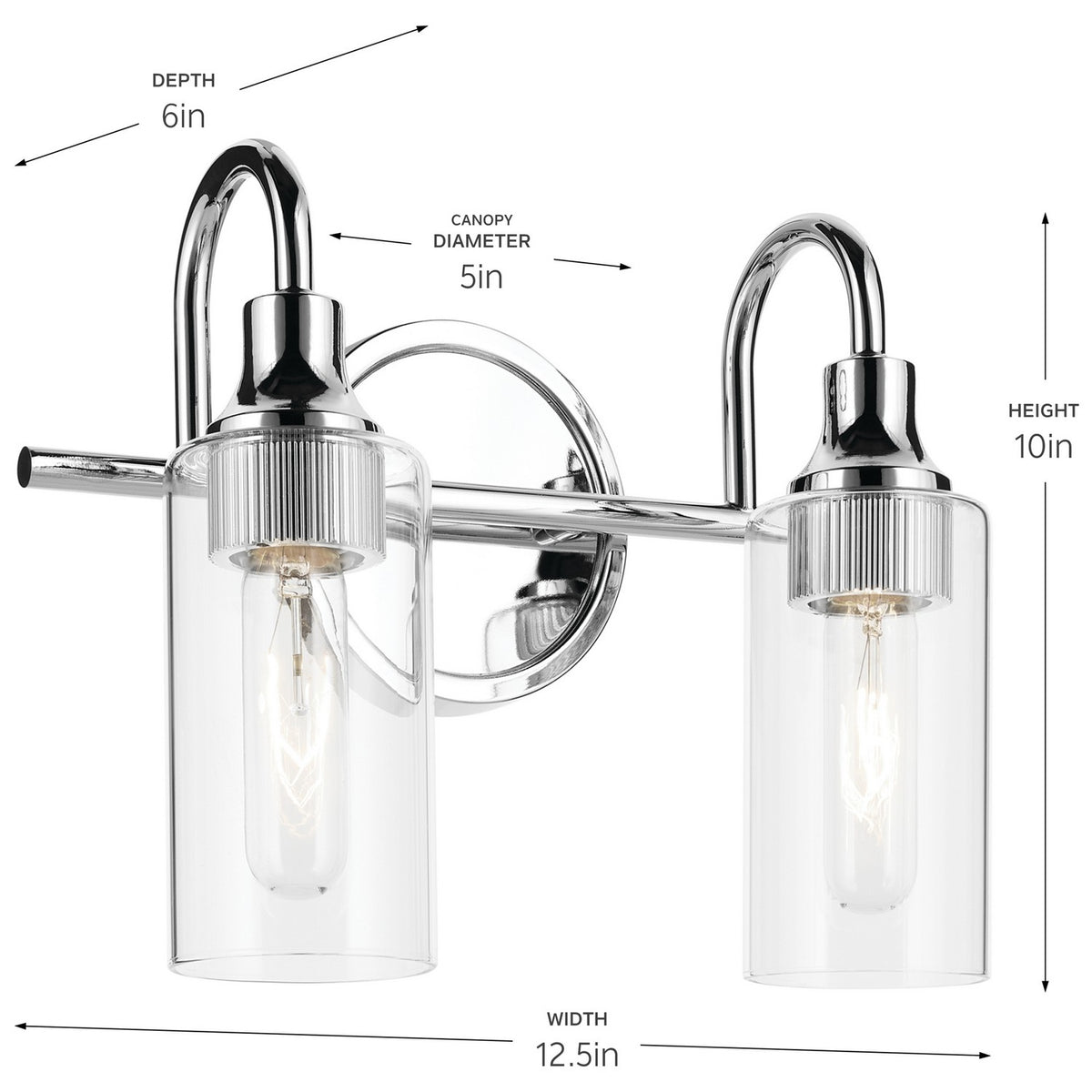 Applique de salle de bain 2 lumières | Kavi
