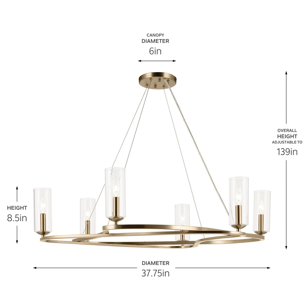 Lustre 6 lumières | Harpin
