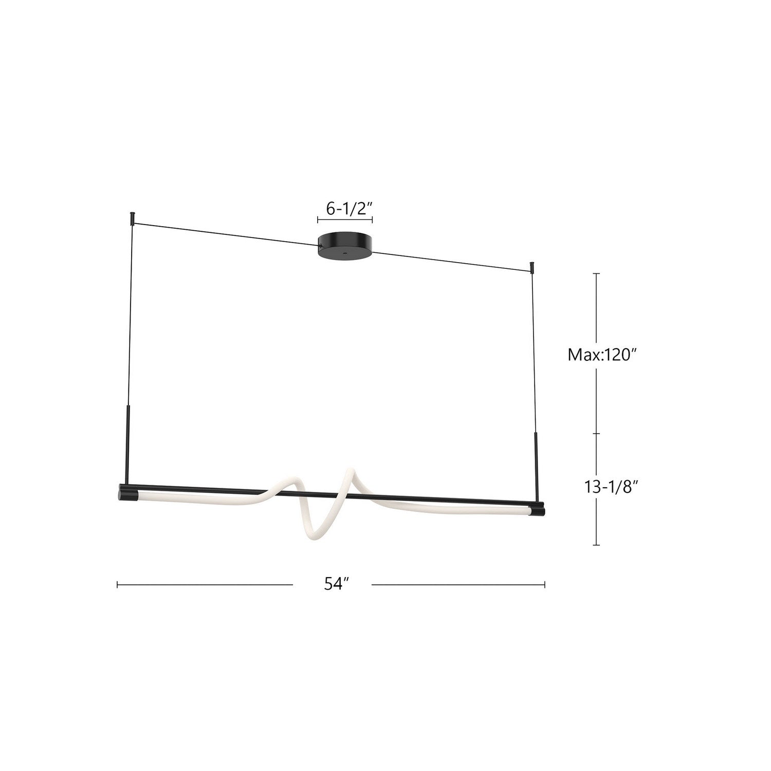 Suspension linéaire DEL | Cursive