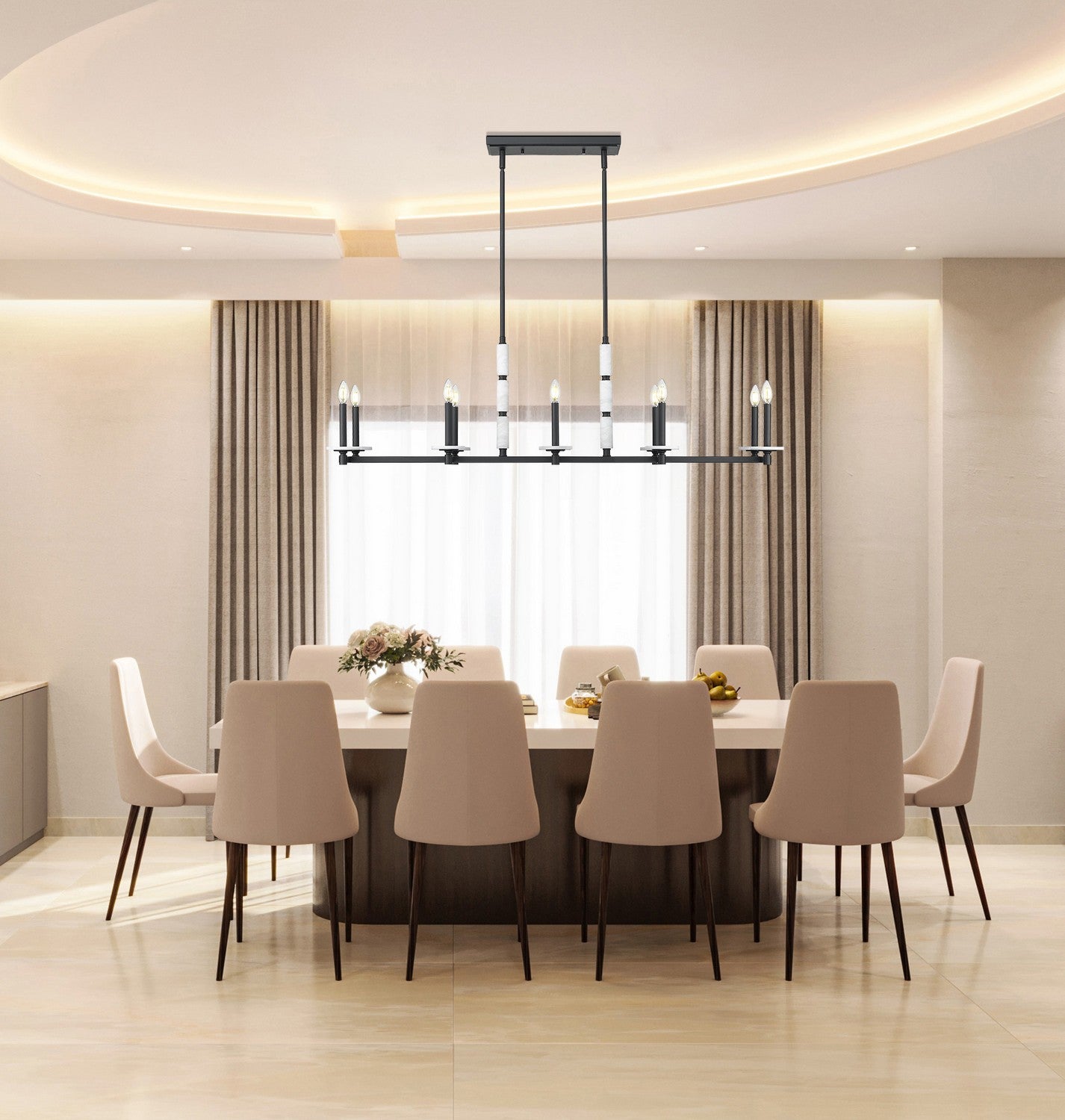Lustre linéaire 10 lumières | Kaden