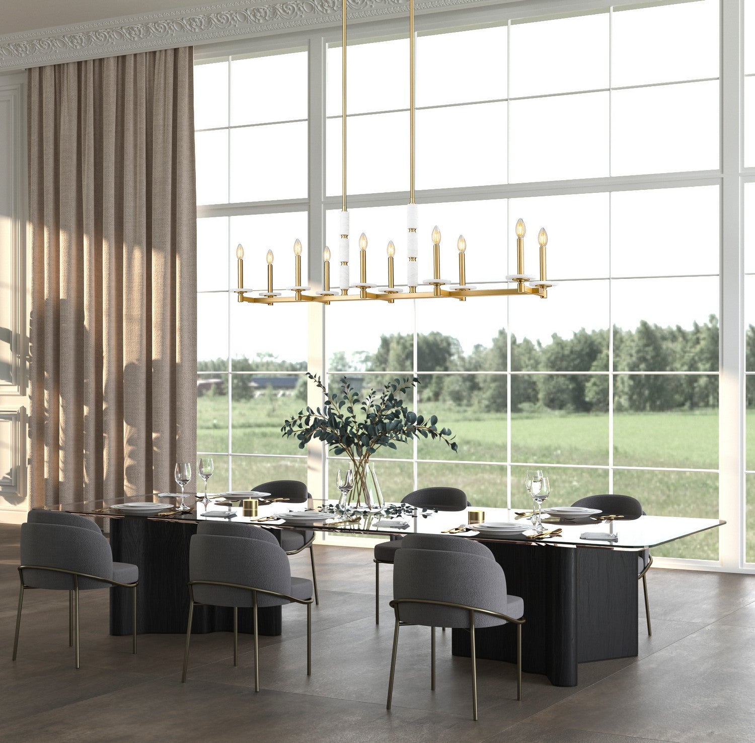 Lustre linéaire 10 lumières | Kaden