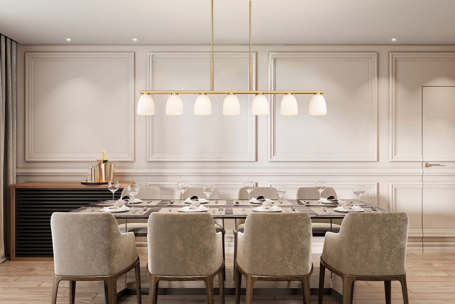 Lustre linéaire 7 lumières | Naya