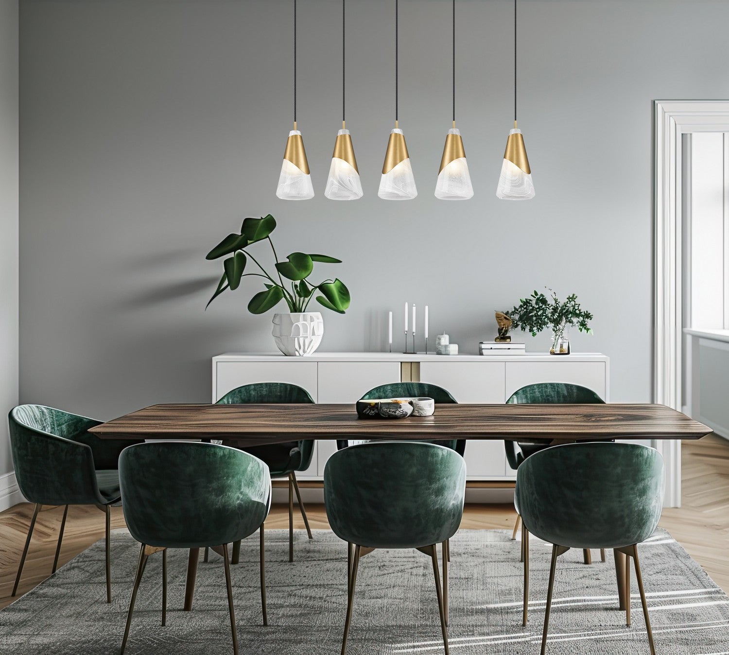 Lustre linéaire 5 lumières | Aimie