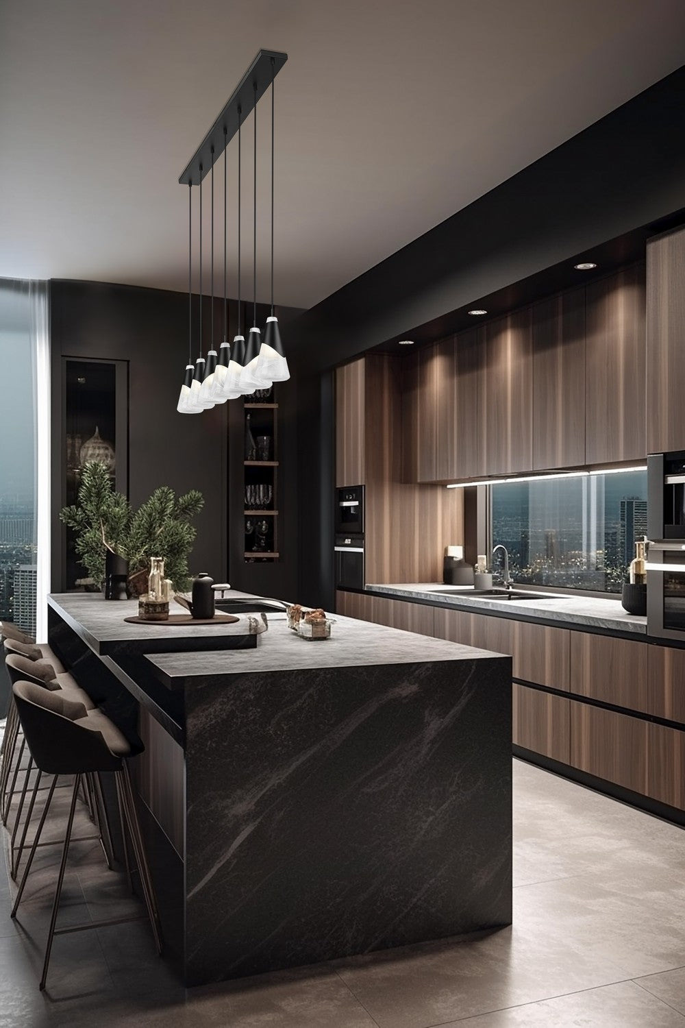 Lustre linéaire 7 lumières | Aimie