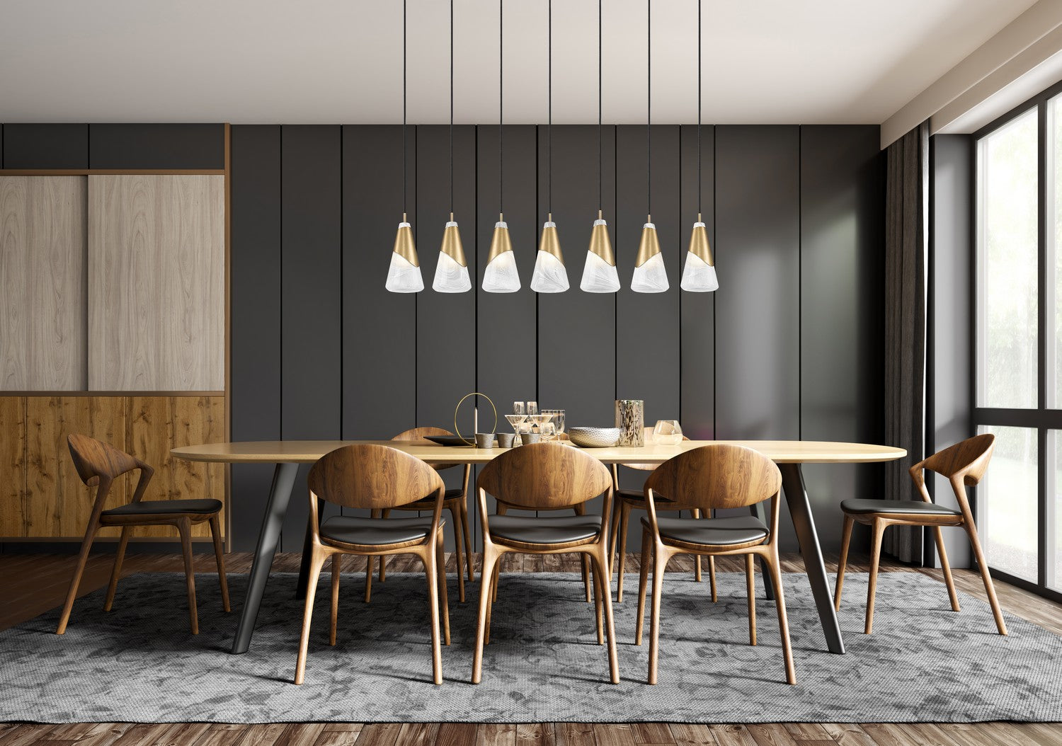 Lustre linéaire 7 lumières | Aimie