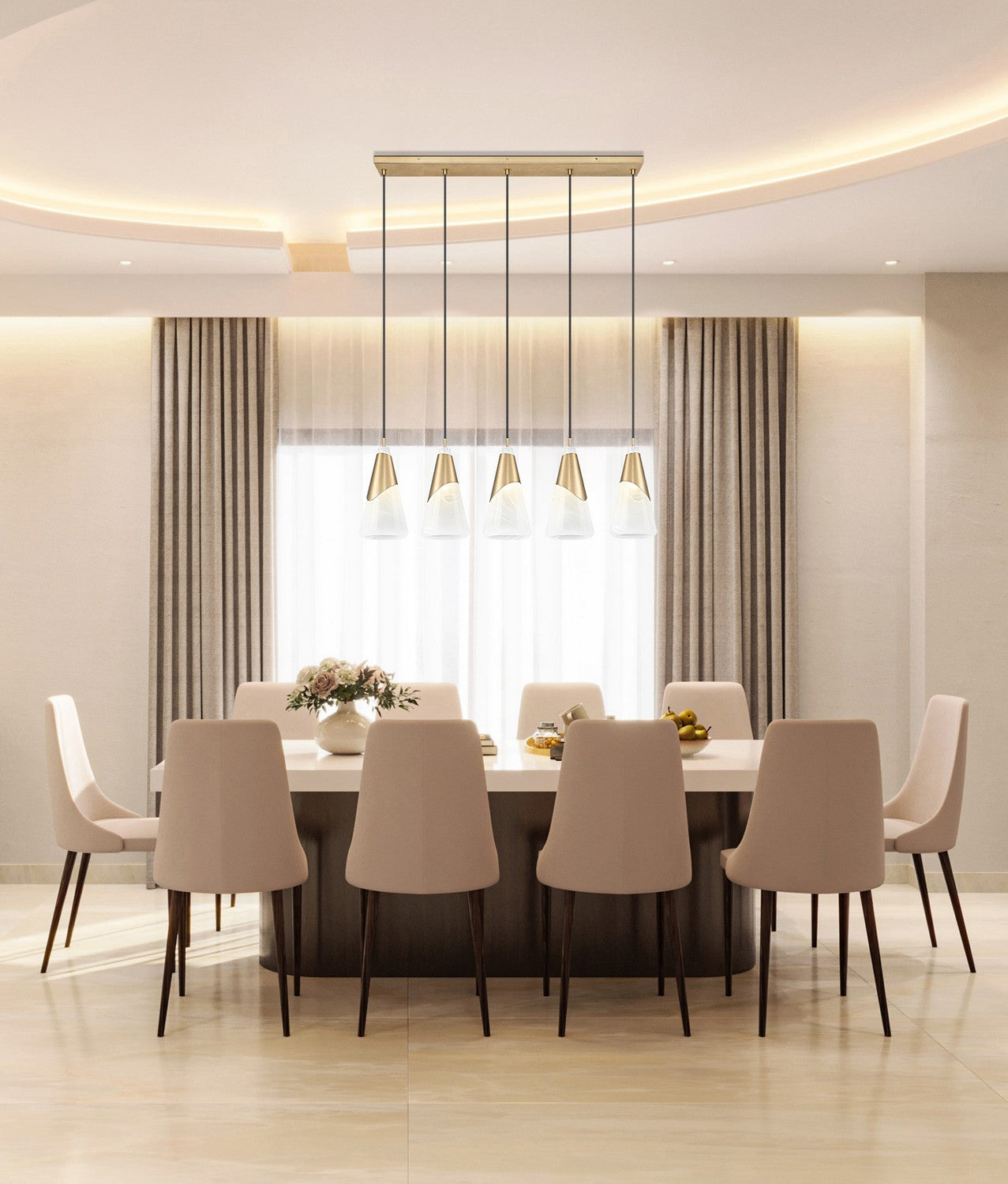 Lustre linéaire 5 lumières | Aimie