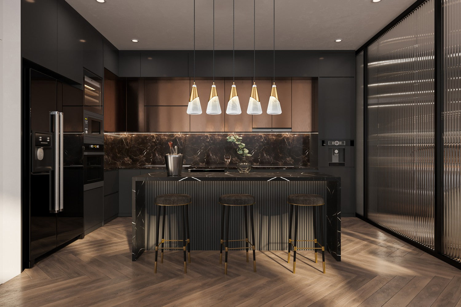 Lustre linéaire 5 lumières | Aimie