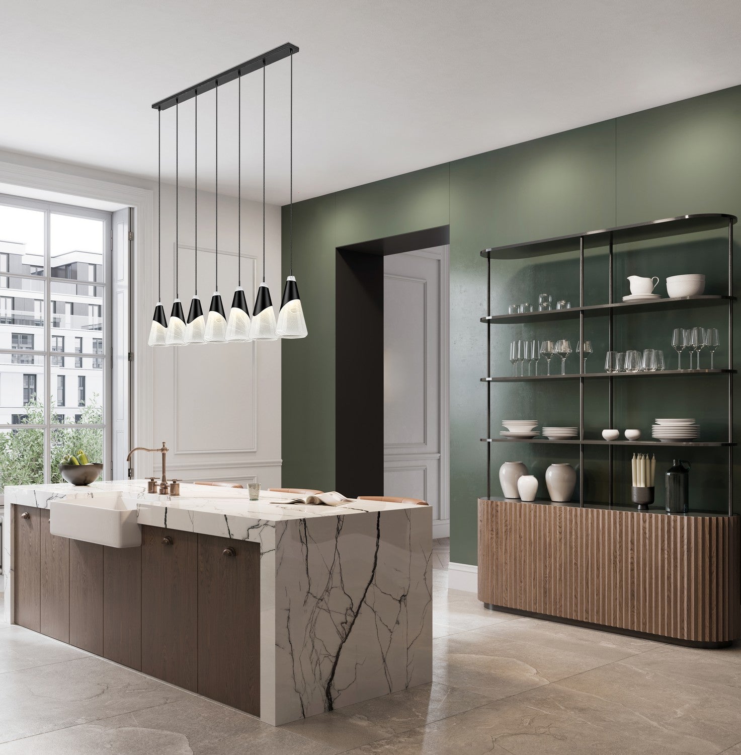 Lustre linéaire 7 lumières | Aimie