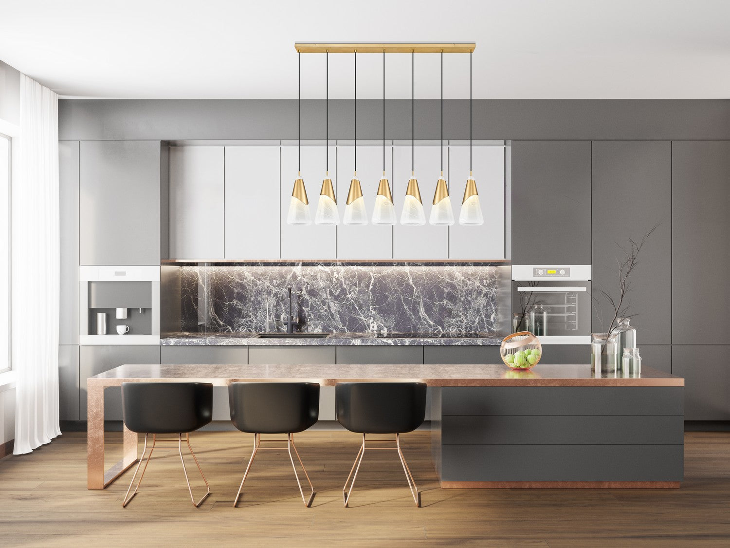 Lustre linéaire 7 lumières | Aimie
