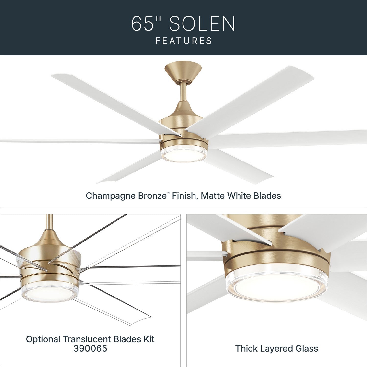 Ventilateur de plafond 65 po | Solen