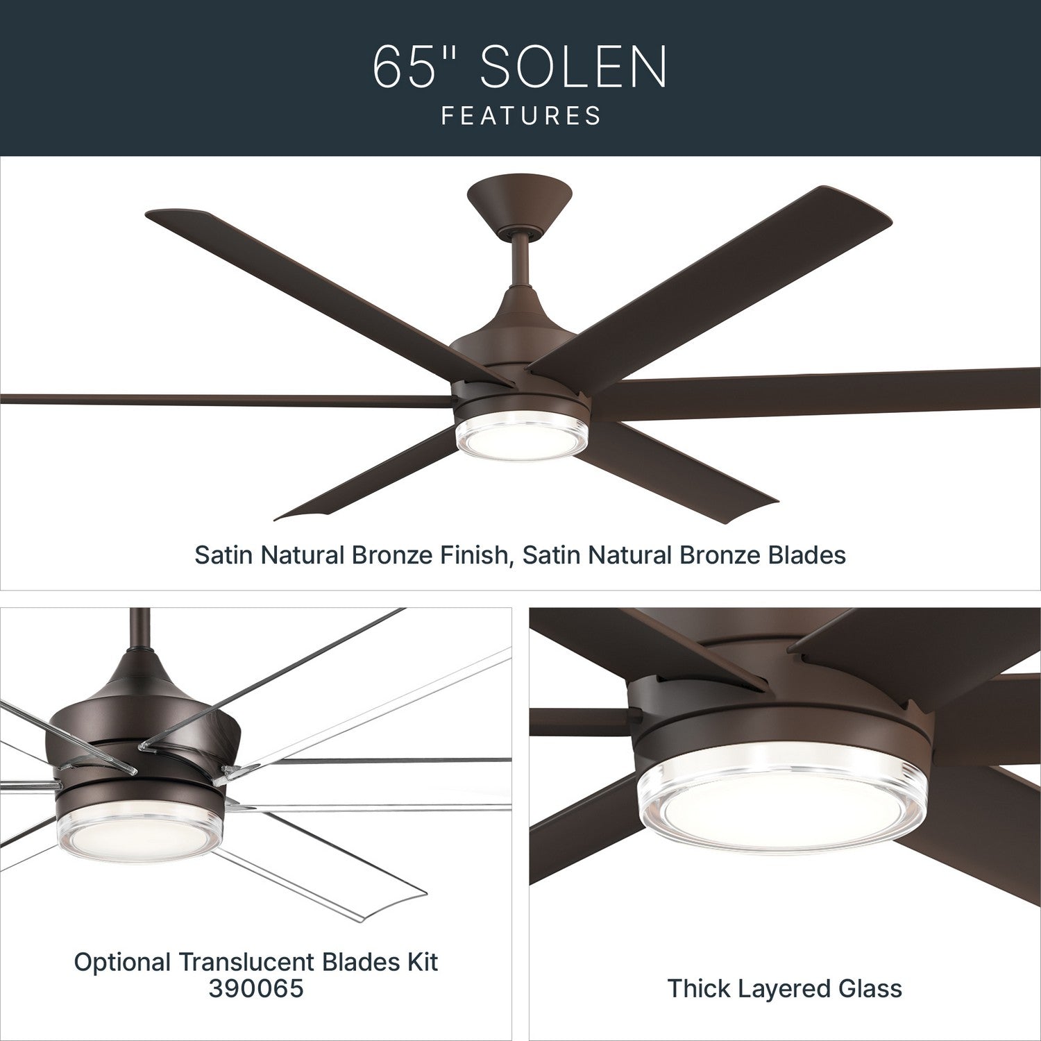 Ventilateur de plafond 65 po | Solen