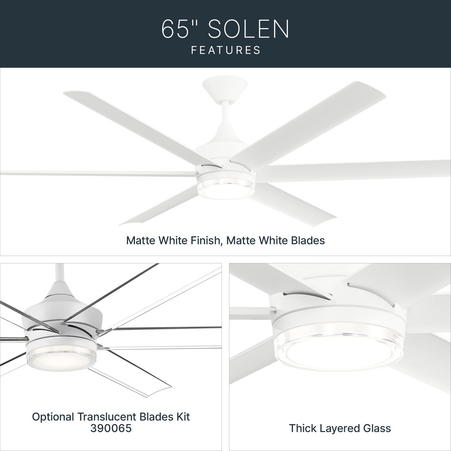 Ventilateur de plafond 65 po | Solen