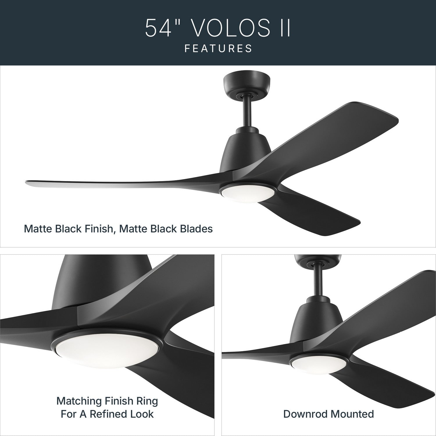 Ventilateur de plafond 54 po | Volos II