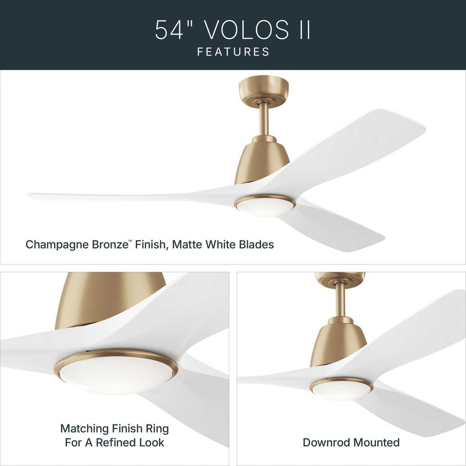Ventilateur de plafond 54 po | Volos II