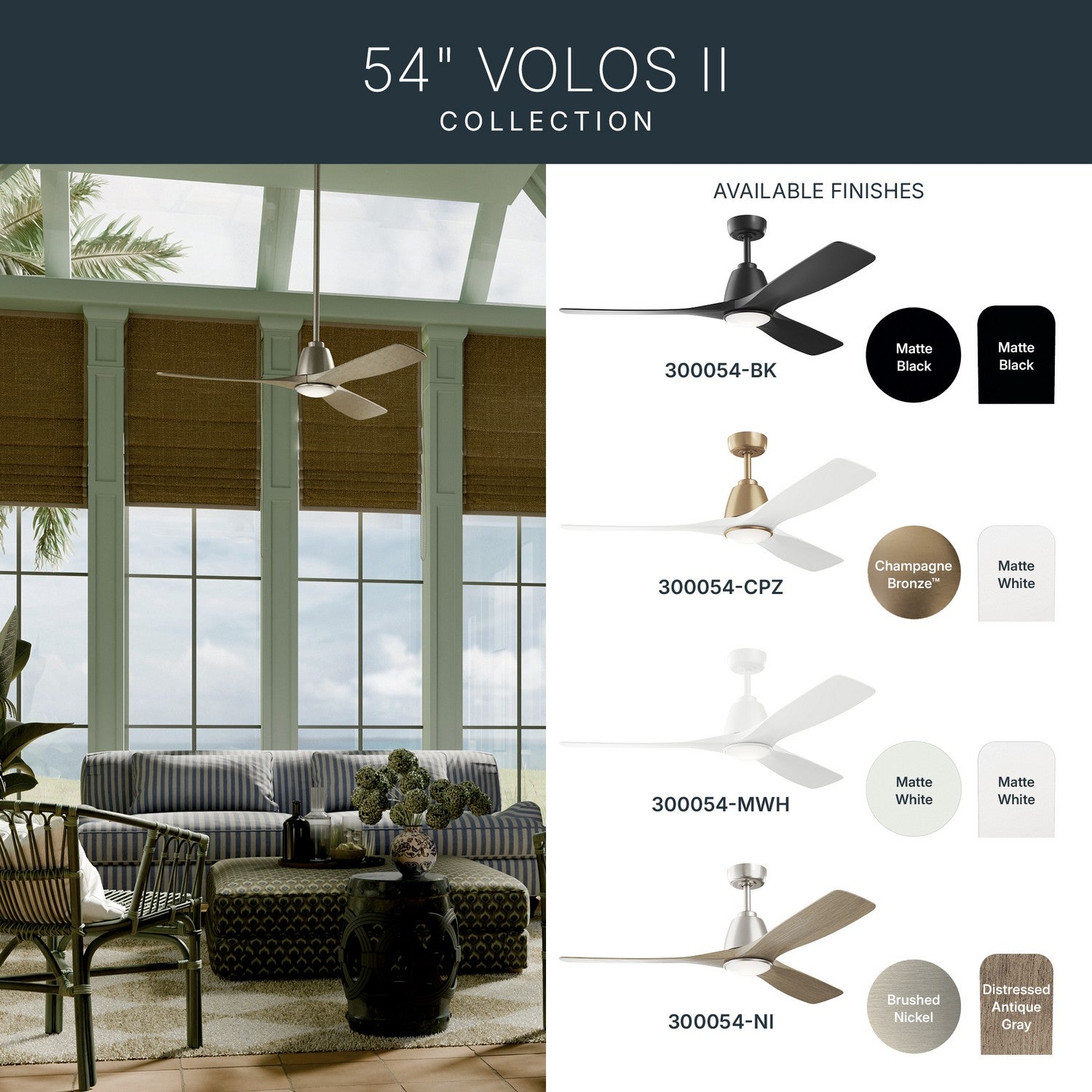 Ventilateur de plafond 54 po | Volos II