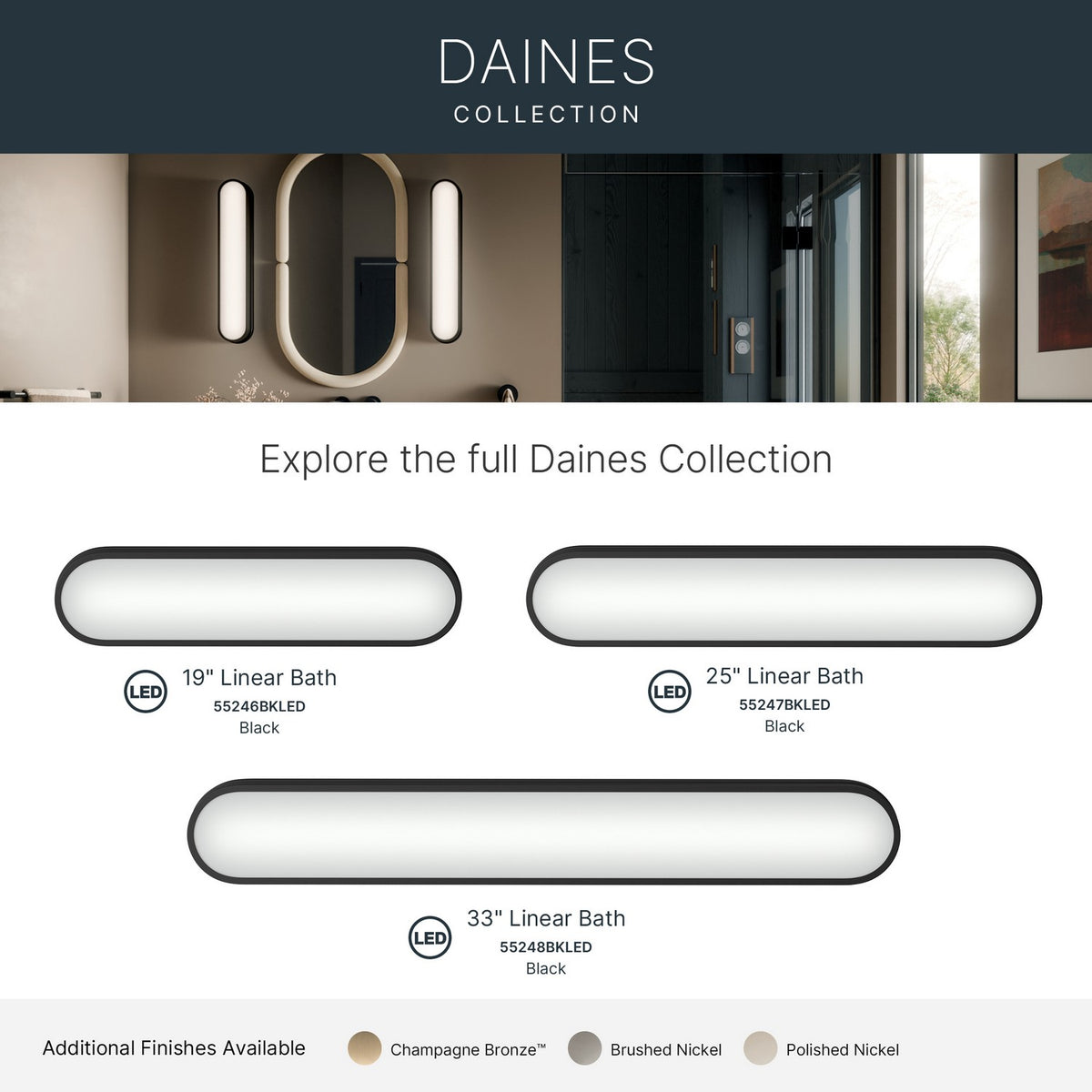 Barre de salle de bain DEL | Daines
