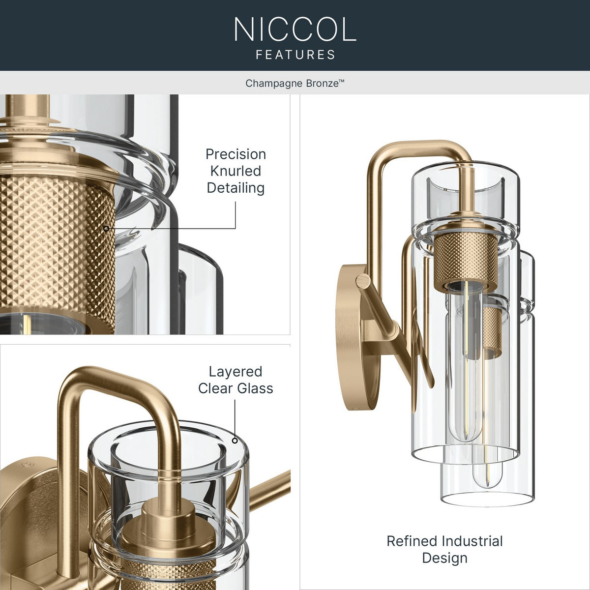 Applique de salle de bain 2 lumières | Niccol