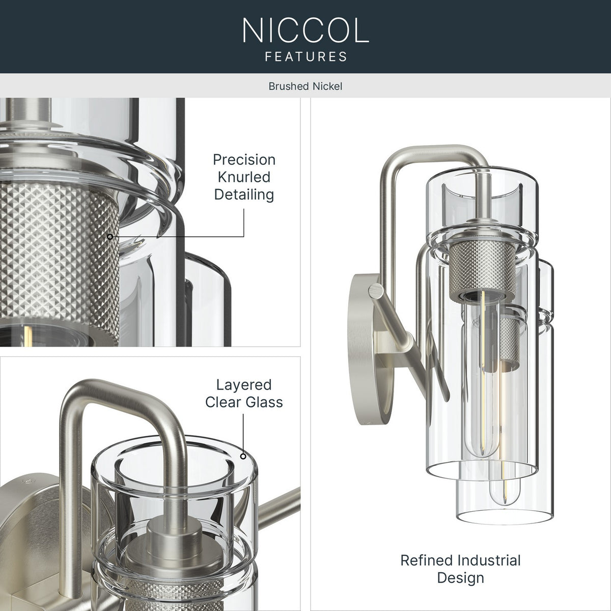 Applique de salle de bain 2 lumières | Niccol
