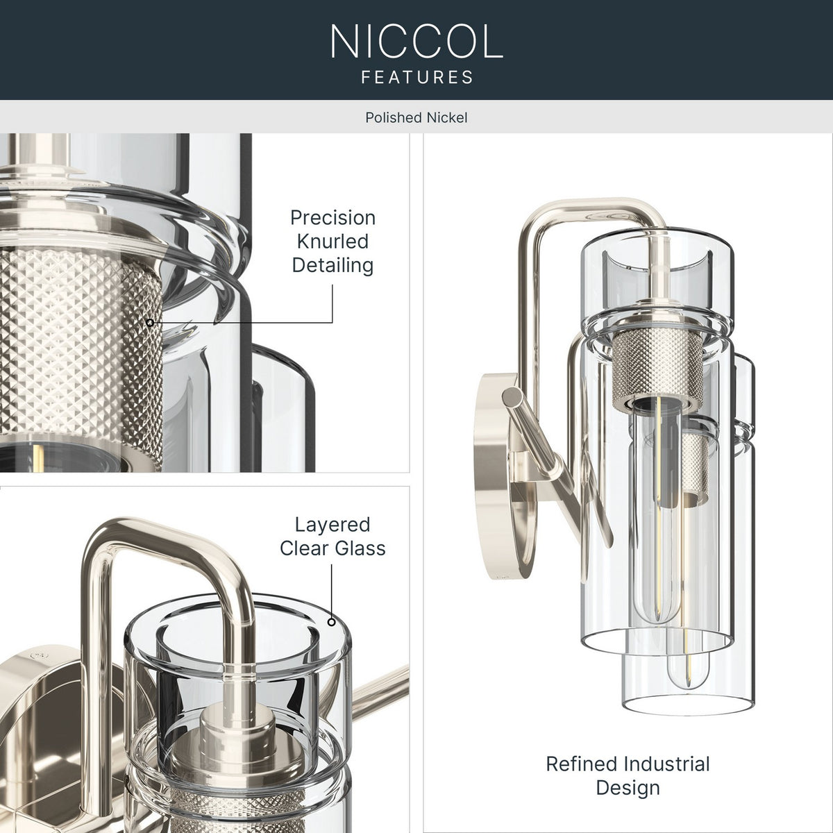 Applique de salle de bain 2 lumières | Niccol