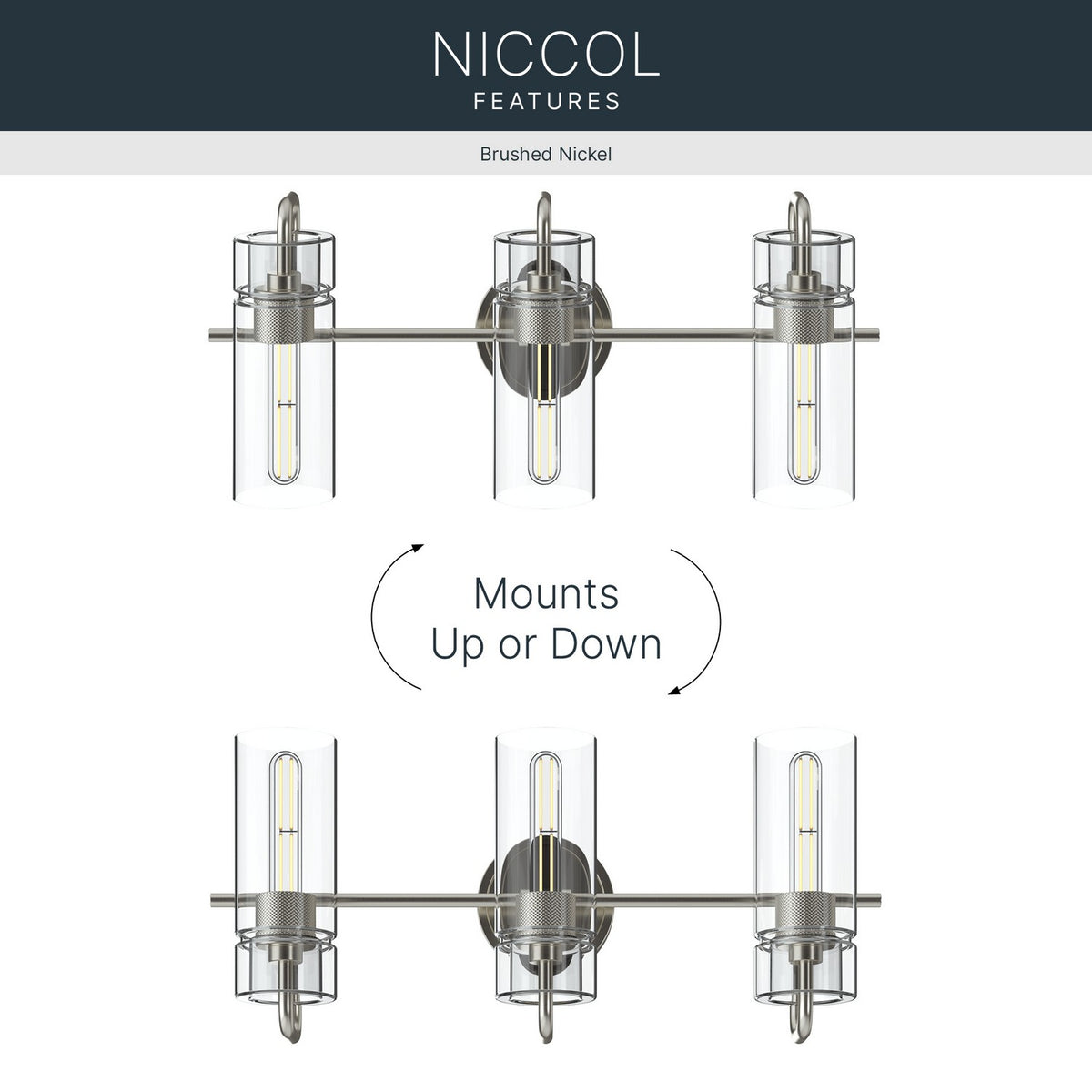 Applique de salle de bain 3 lumières | Niccol
