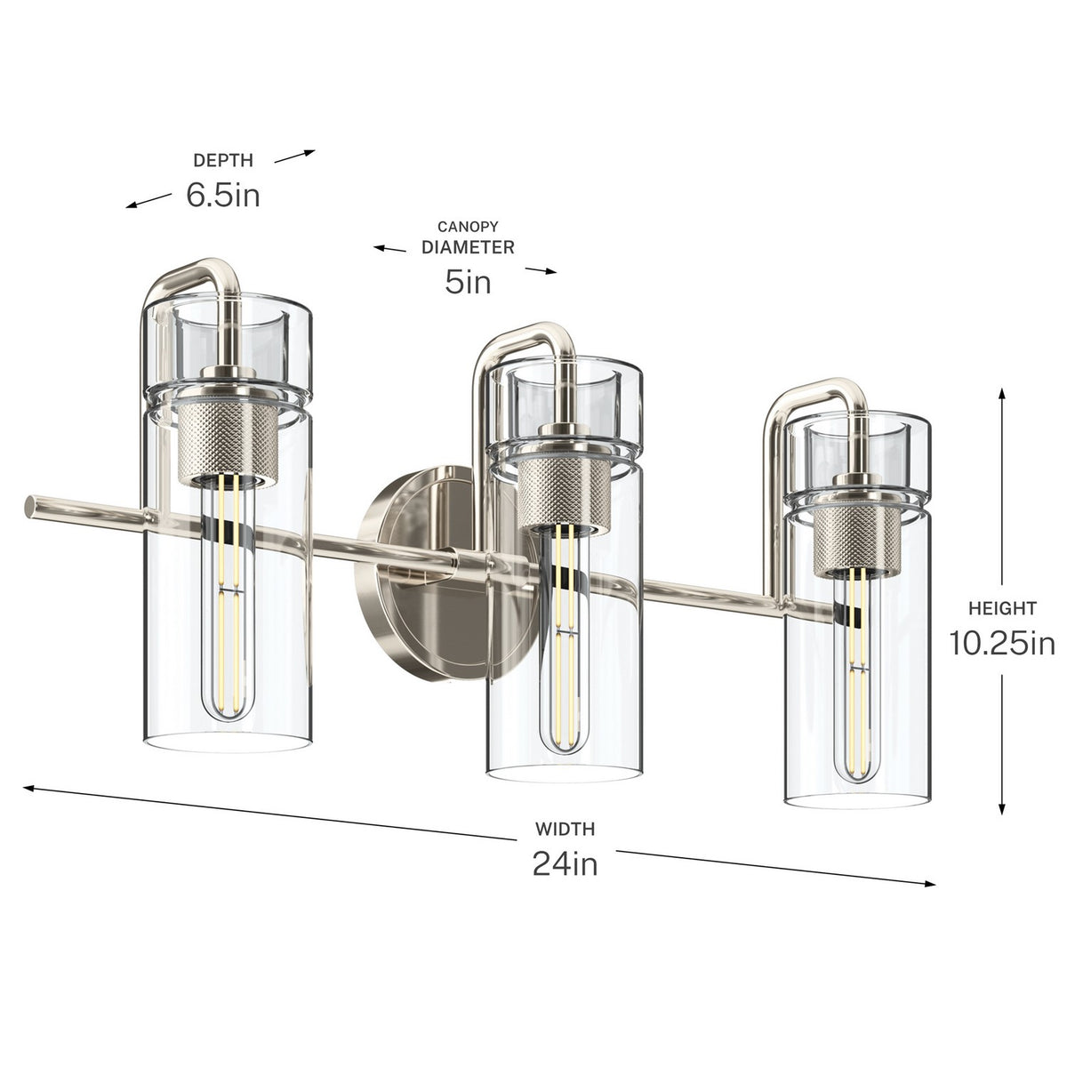 Applique de salle de bain 3 lumières | Niccol