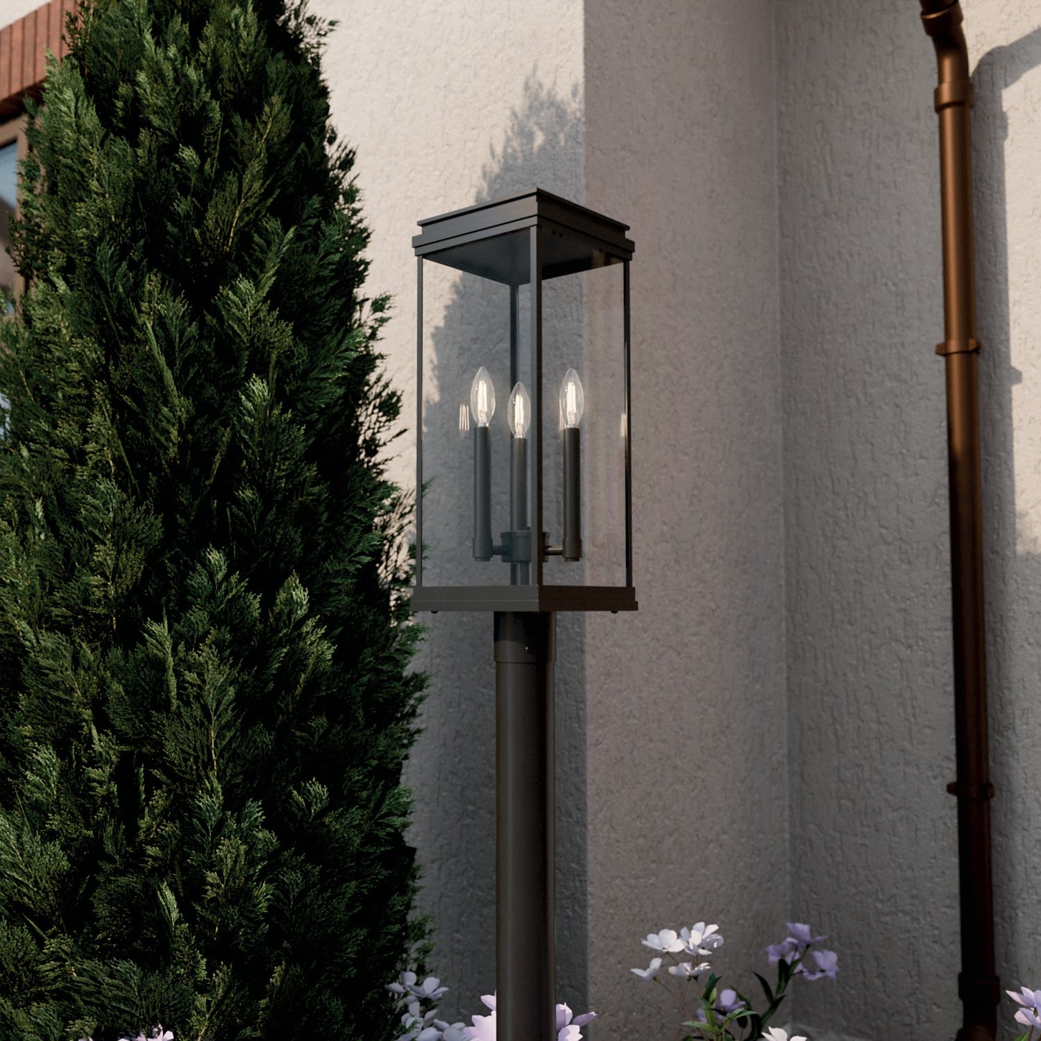 Lanterne sur poteau extérieure 3 lumières | Lundon