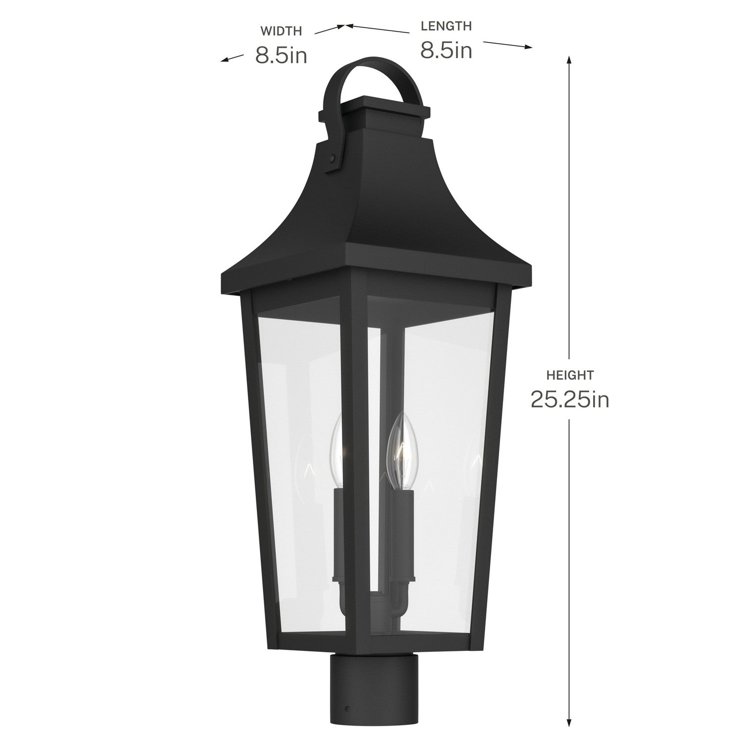 Lanterne sur poteau extérieure 2 lumières | Cleary