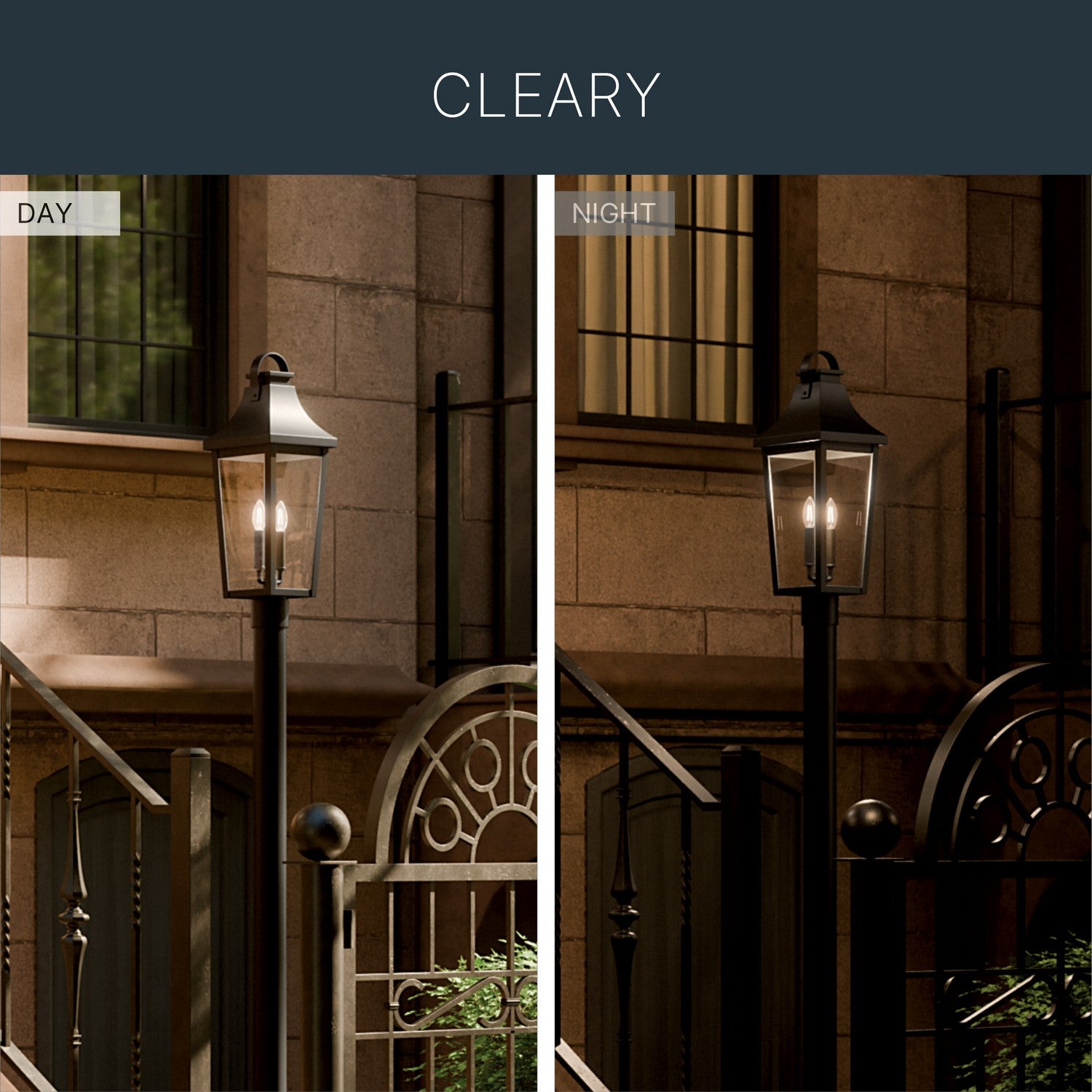 Lanterne sur poteau extérieure 2 lumières | Cleary