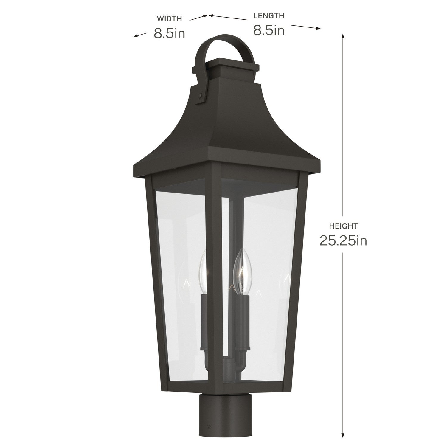 Lanterne sur poteau extérieure 2 lumières | Cleary