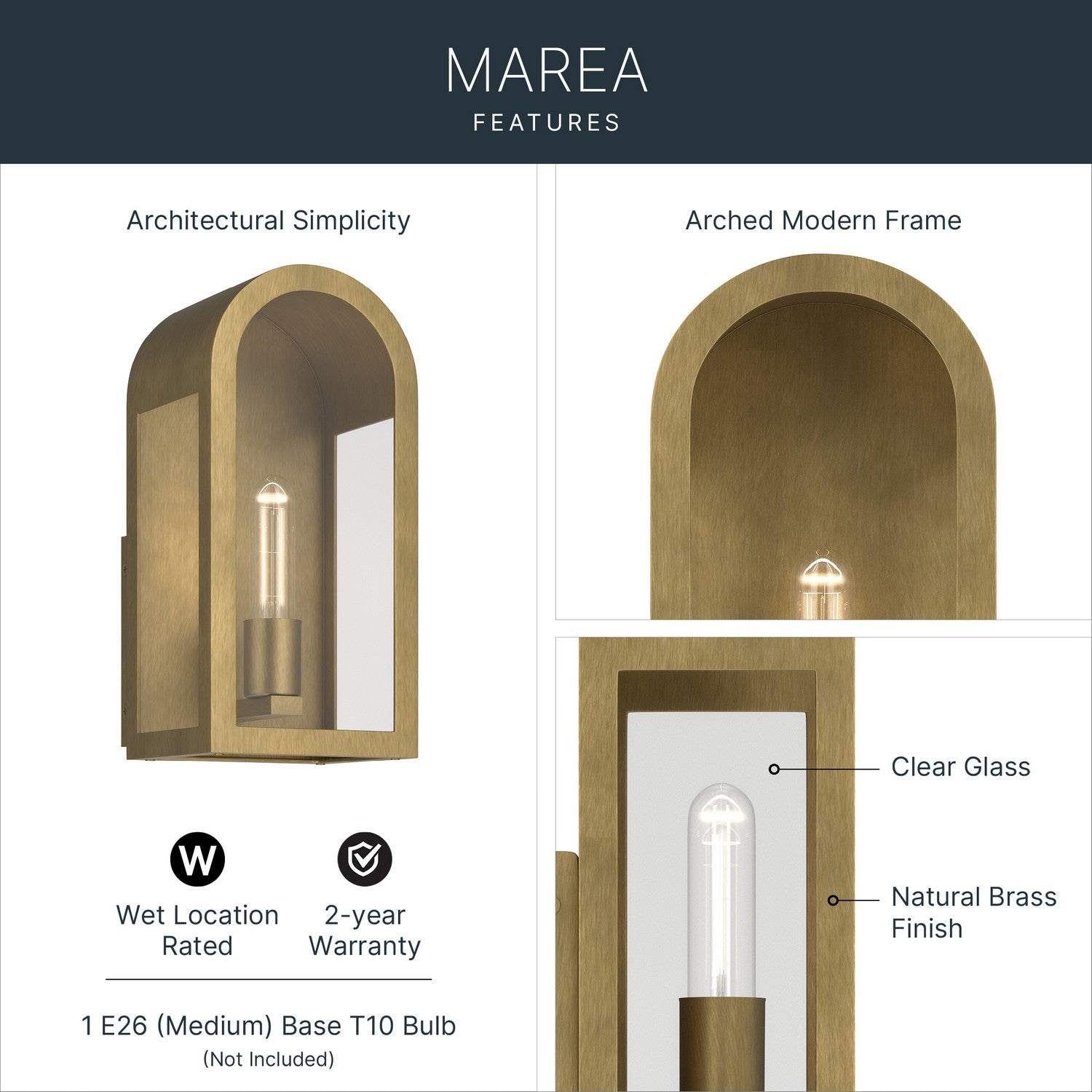 Applique murale extérieure 1 lumière | Marea
