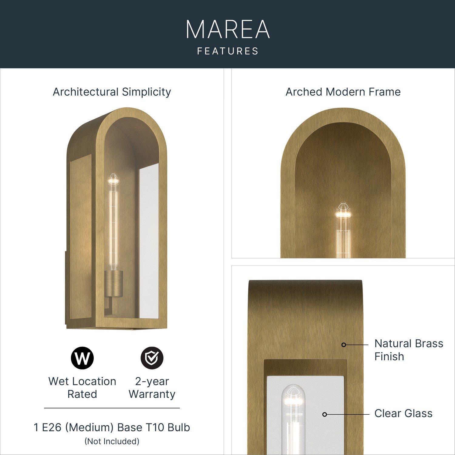 Applique murale extérieure 1 lumière | Marea