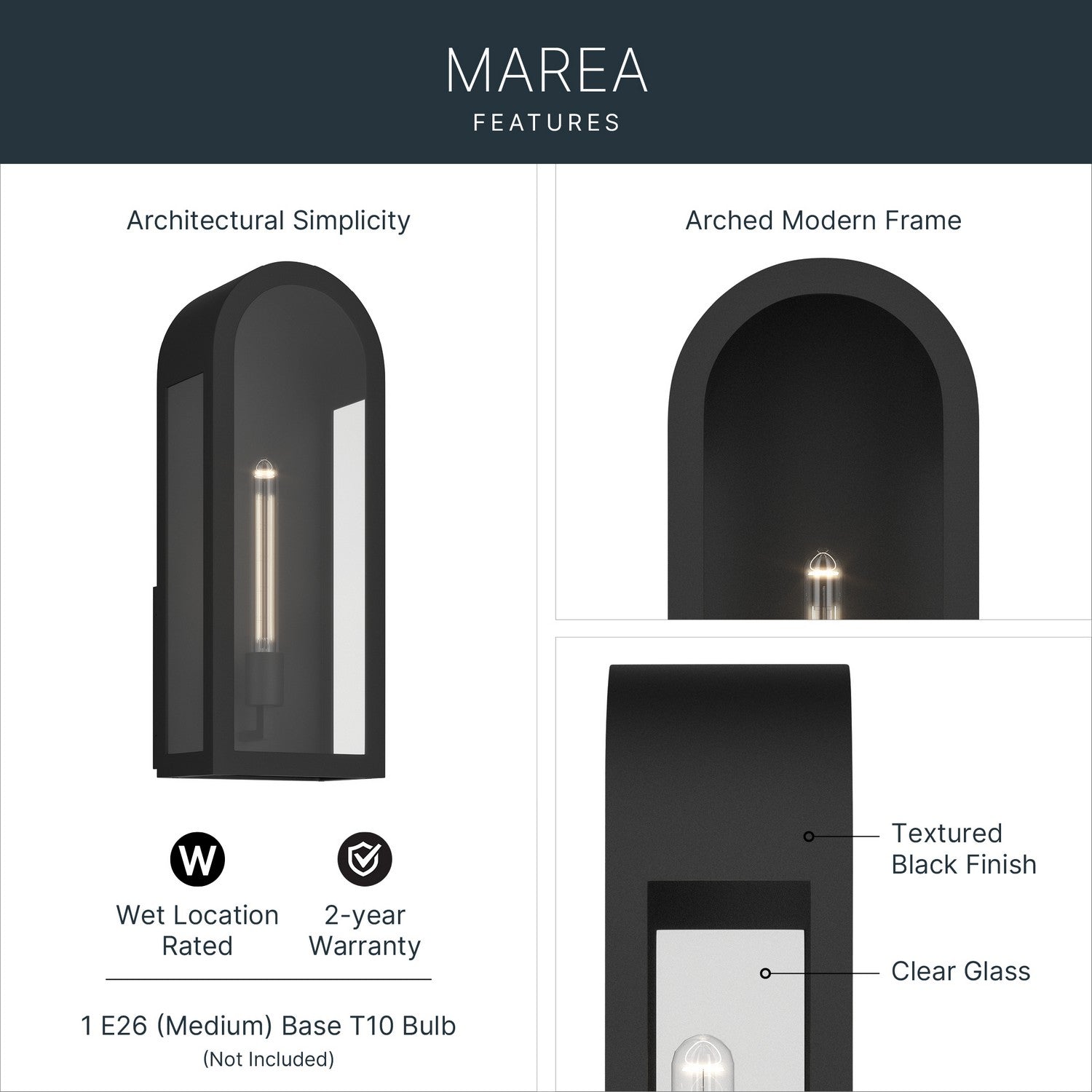 Applique murale extérieure 1 lumière | Marea