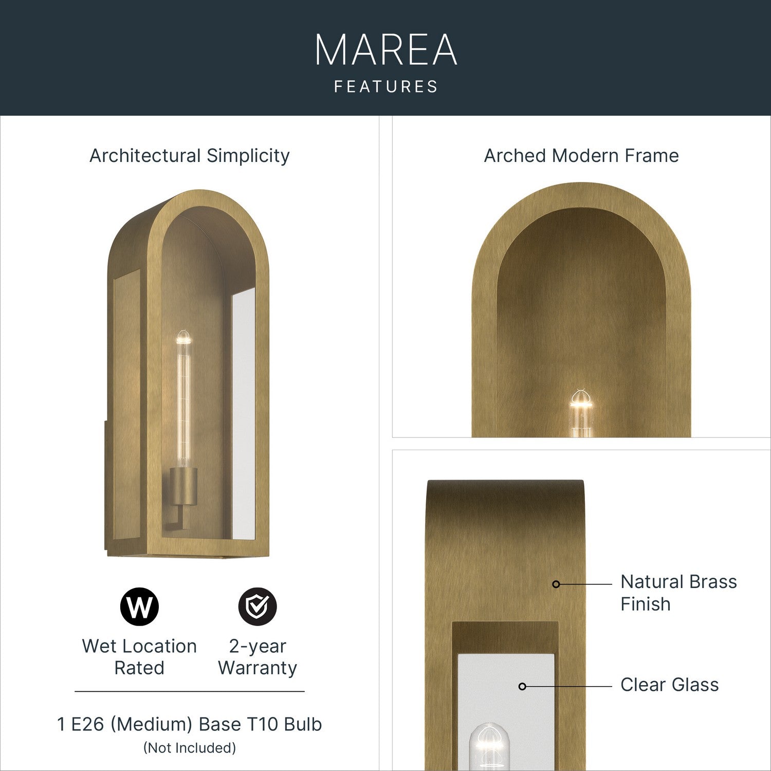 Applique murale extérieure 1 lumière | Marea